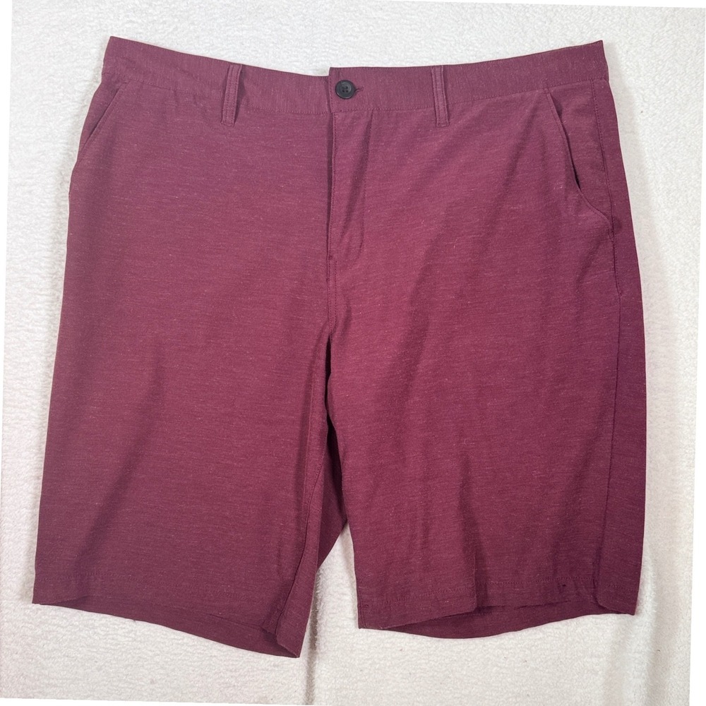 Urban Pipeline SuperFlex Shorts Men's Flat Front Burgundy Heather Size 40 Chino